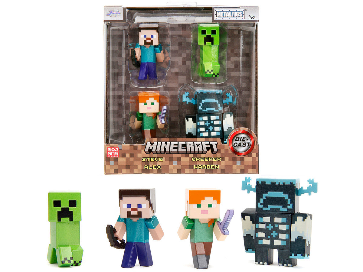Set of 4 Diecast Figures "Minecraft" Video Game "Metalfigs" Series Diecast Models by Jada Jada