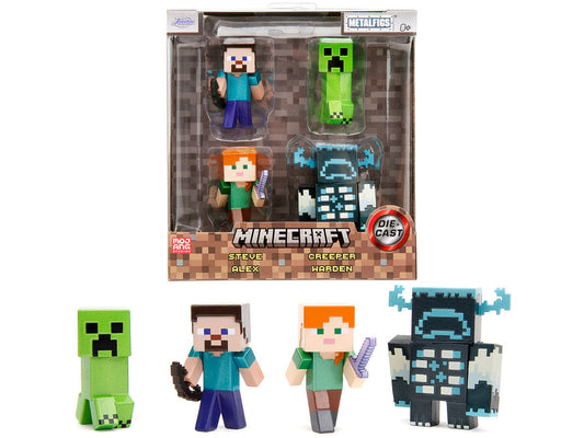 Set of 4 Diecast Figures "Minecraft" Video Game "Metalfigs" Series Diecast Models by Jada Jada