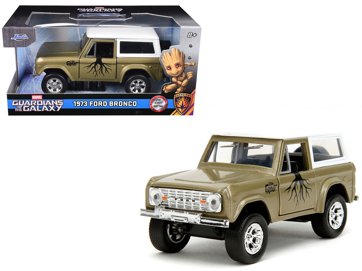 1973 Ford Bronco "Groot" Gold Metallic with White Top "Guardians of the Galaxy" "Hollywood Rides" Series 1/32 Diecast Car Model by Jada Jada