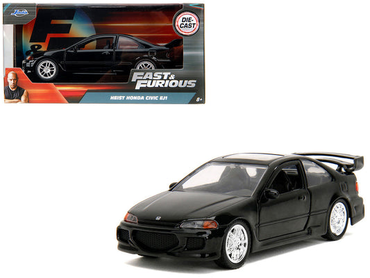 Heist Honda Civic EJ1 Black "The Fast and the Furious" (2001) Movie "Fast & Furious" Series 1/32 Diecast Model Car by Jada Jada