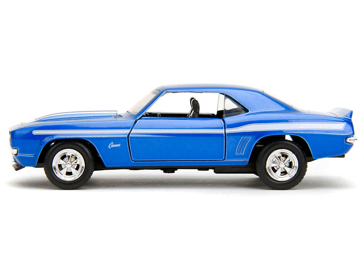 1969 Chevrolet Camaro Blue Metallic with White Stripes "2 Fast 2 Furious" (2003) Movie "Fast & Furious" Series 1/32 Diecast Model Car by Jada Jada