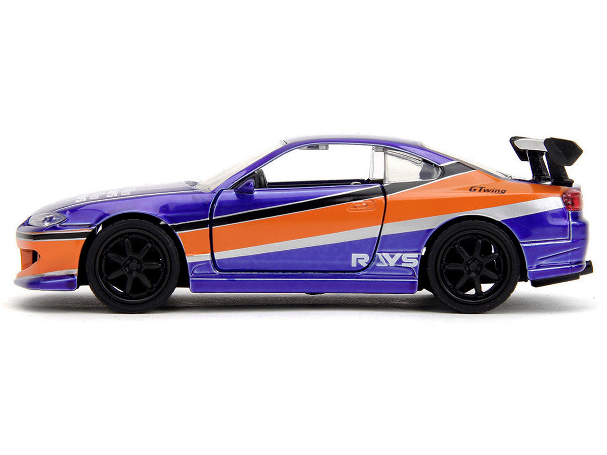 2001 Nissan Silvia S15 RHD (Right Hand Drive) Blue Metallic with Graphics "The Fast and the Furious: Tokyo Drift" (2006) Movie "Fast & Furious" Series 1/32 Diecast Car Model by Jada Jada