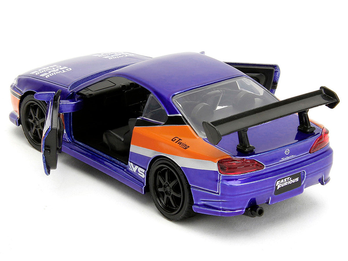 2001 Nissan Silvia S15 RHD (Right Hand Drive) Blue Metallic with Graphics "The Fast and the Furious: Tokyo Drift" (2006) Movie "Fast & Furious" Series 1/32 Diecast Car Model by Jada Jada