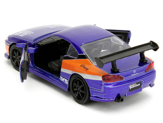 2001 Nissan Silvia S15 RHD (Right Hand Drive) Blue Metallic with Graphics "The Fast and the Furious: Tokyo Drift" (2006) Movie "Fast & Furious" Series 1/32 Diecast Car Model by Jada Jada