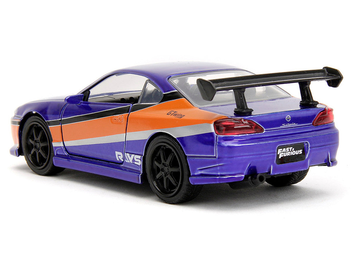 2001 Nissan Silvia S15 RHD (Right Hand Drive) Blue Metallic with Graphics "The Fast and the Furious: Tokyo Drift" (2006) Movie "Fast & Furious" Series 1/32 Diecast Car Model by Jada Jada