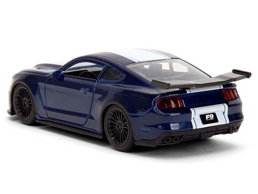 2016 Ford Mustang GT Dark Blue Metallic with White Stripe "F9" (2021) Movie "Fast & Furious" Series 1/32 Diecast Model Car by Jada Jada