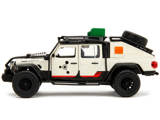 Jeep Gladiator Pickup Truck with Equipment Shell Beige with Graphics "Biosyn Genetics" "Jurassic World Dominion" (2022) Movie "Hollywood Rides" Series 1/32 Diecast Model Car by Jada W2B