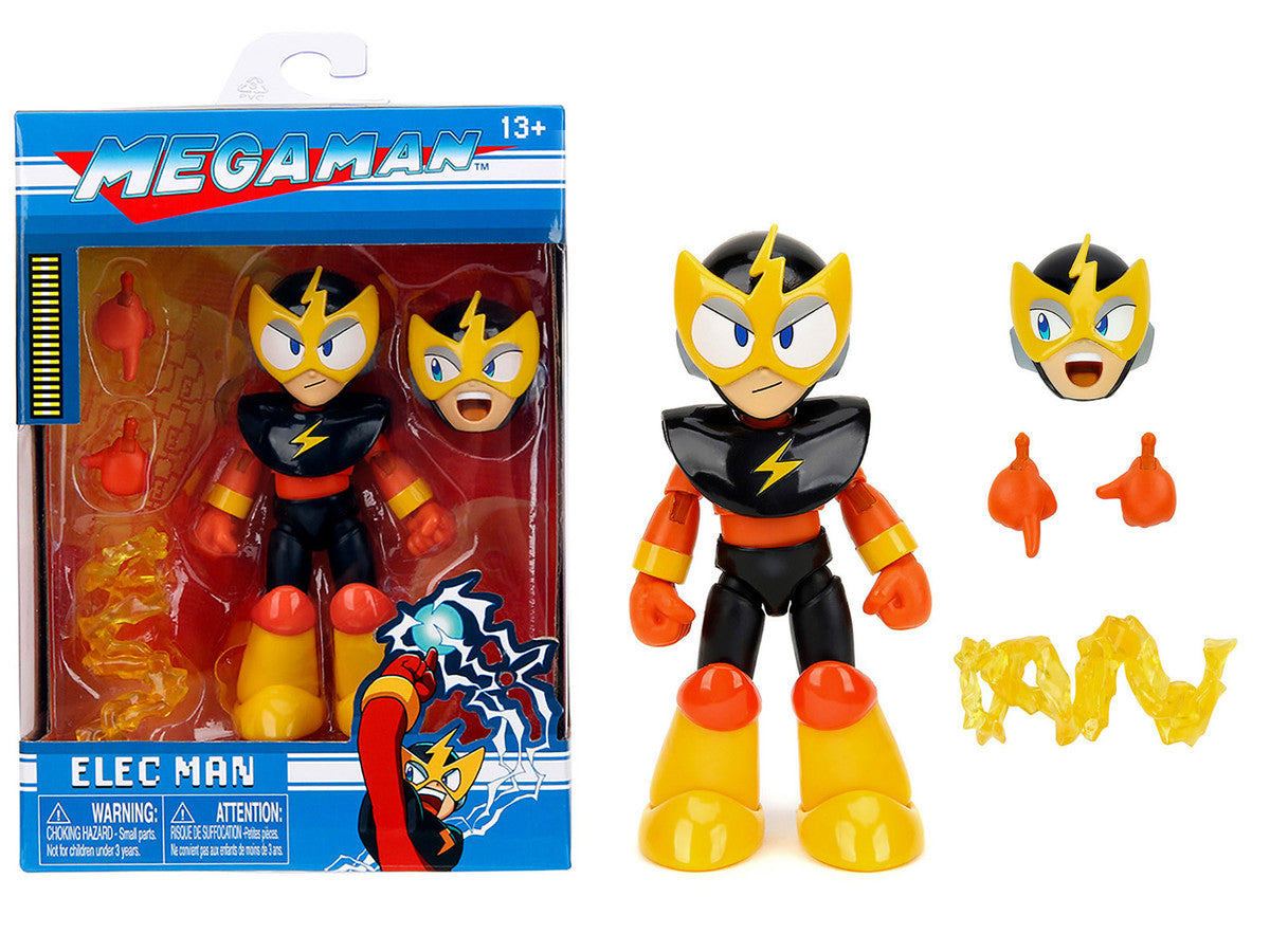 Elec Man 4.5" Moveable Figure with Accessories and Alternate Head and Hands "Mega Man" (1987) Video Game Model by Jada Jada