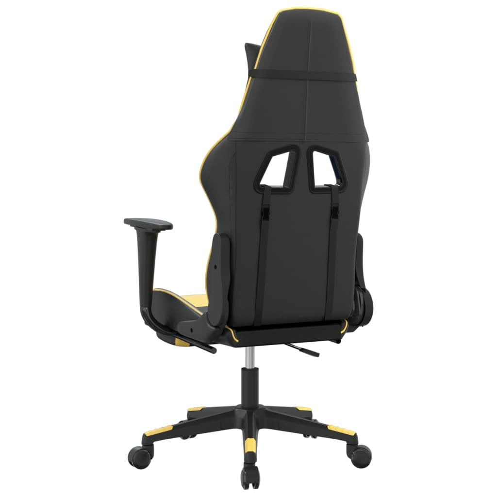 Gaming Chair Black and Gold Faux leather, metal, plywood, foam