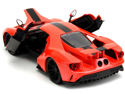 2017 Ford GT Light Red Metallic with Black Stripe "Pink Slips" Series 1/24 Diecast Model Car by Jada Jada