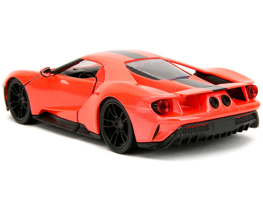 2017 Ford GT Light Red Metallic with Black Stripe "Pink Slips" Series 1/24 Diecast Model Car by Jada Jada