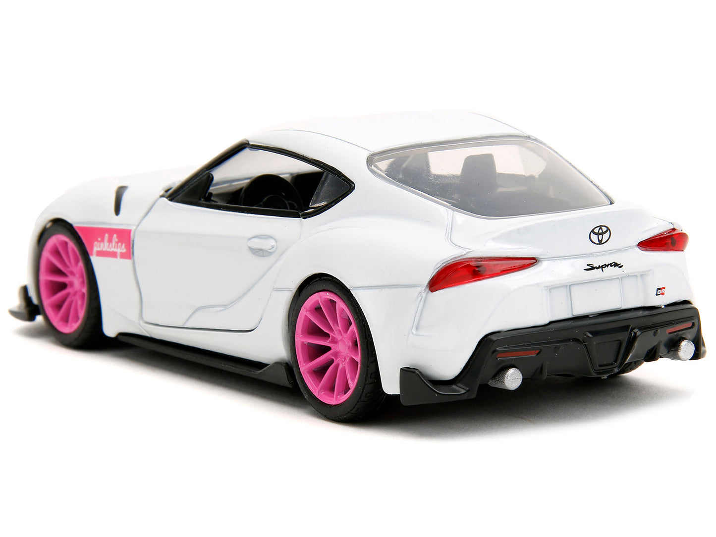 2020 Toyota Supra White Metallic with Pink Wheels "Pink Slips" Series 1/32 Diecast Model Car by Jada