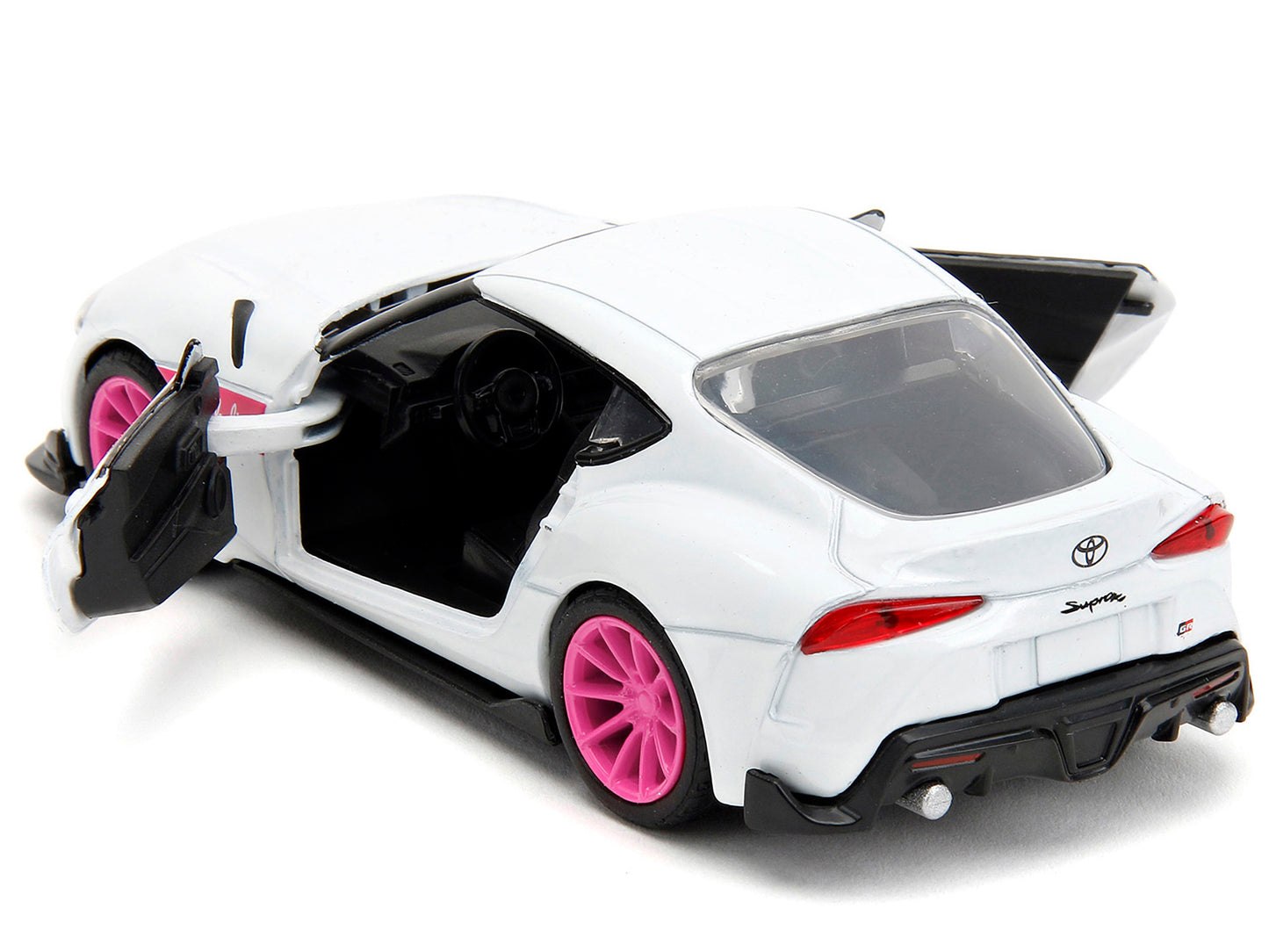 2020 Toyota Supra White Metallic with Pink Wheels "Pink Slips" Series 1/32 Diecast Model Car by Jada