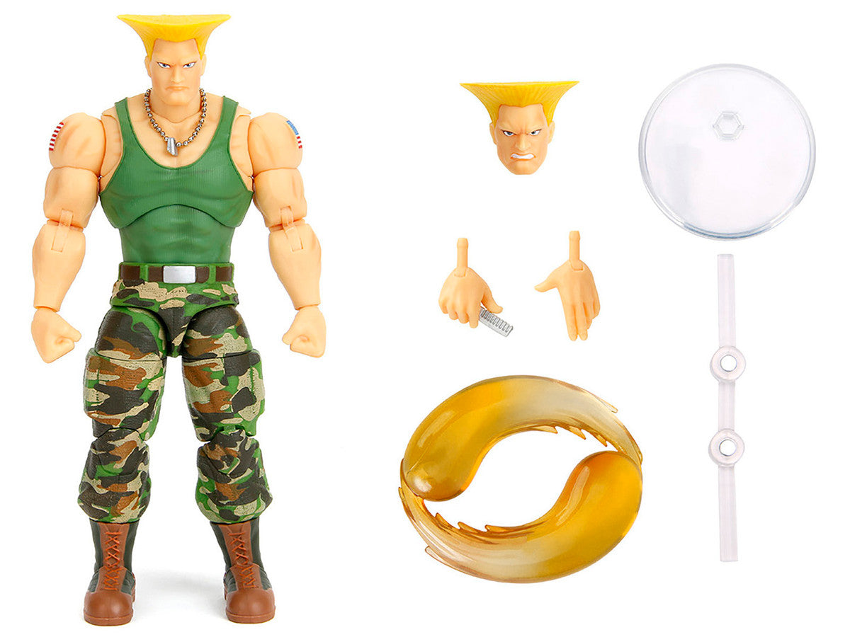 Guile 6" Moveable Figure with Accessories and Alternate Head and Hands "Ultra Street Fighter II: The Final Challengers" (2017) Video Game Model by Jada Jada