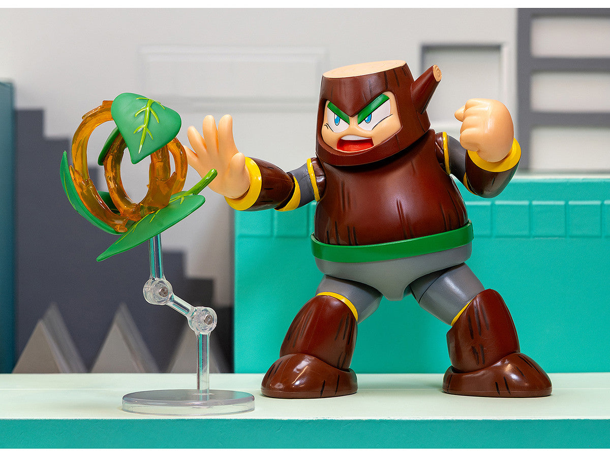 Wood Man 5" Moveable Figure (Deluxe Version) with Accessories and Alternate Head and Hands "Mega Man" (1987) Video Game Model by Jada Jada