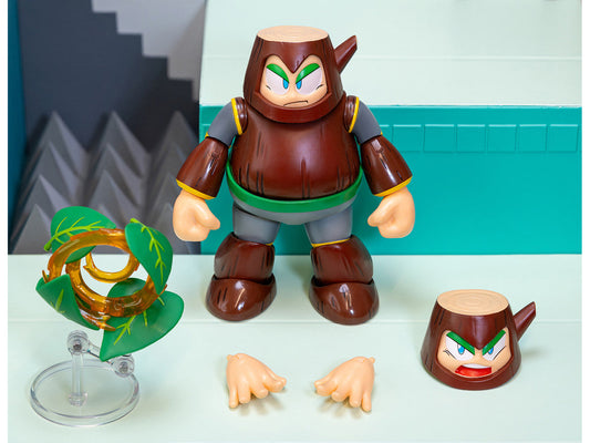 Wood Man 5" Moveable Figure (Deluxe Version) with Accessories and Alternate Head and Hands "Mega Man" (1987) Video Game Model by Jada Jada