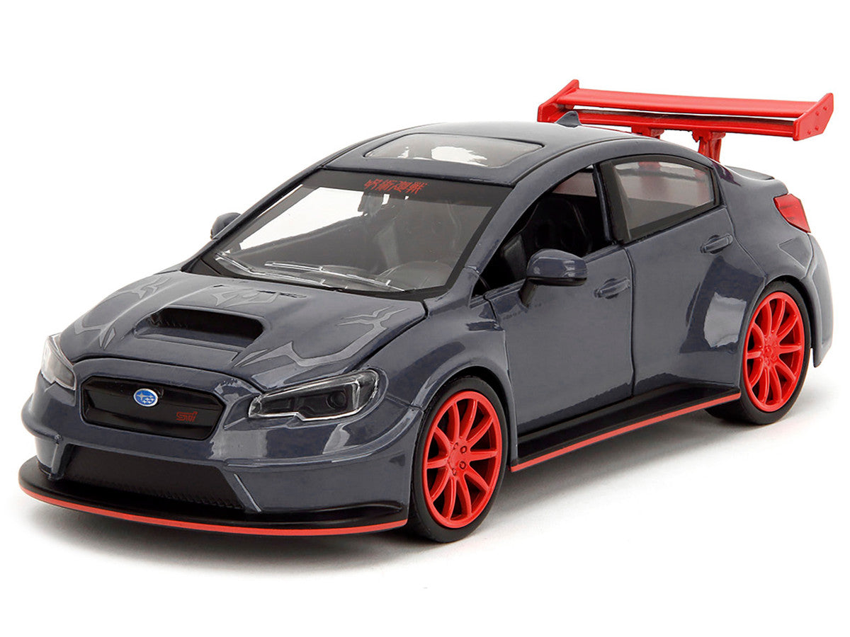 2016 Subaru WRX STI Widebody Dark Blue and Yuji Itadori Diecast Figure "Jujutsu Kaisen" (2020–2023) TV Series "Anime Hollywood Rides" Series 1/24 Diecast Model Car by Jada Jada
