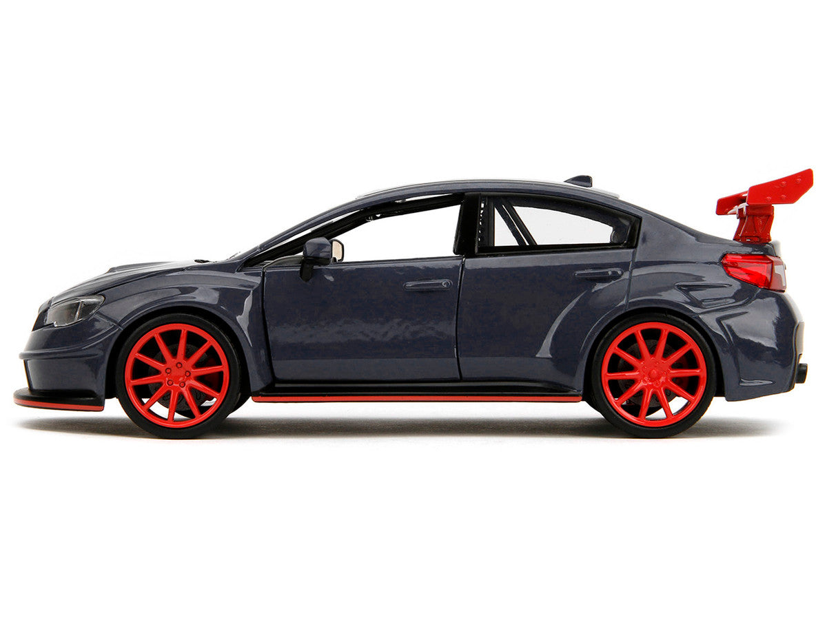 2016 Subaru WRX STI Widebody Dark Blue and Yuji Itadori Diecast Figure "Jujutsu Kaisen" (2020–2023) TV Series "Anime Hollywood Rides" Series 1/24 Diecast Model Car by Jada Jada