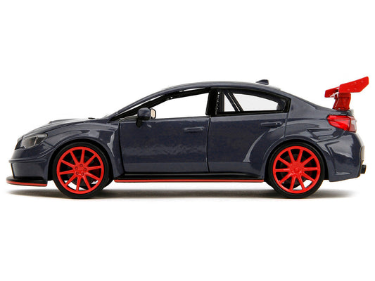 2016 Subaru WRX STI Widebody Dark Blue and Yuji Itadori Diecast Figure "Jujutsu Kaisen" (2020–2023) TV Series "Anime Hollywood Rides" Series 1/24 Diecast Model Car by Jada Jada