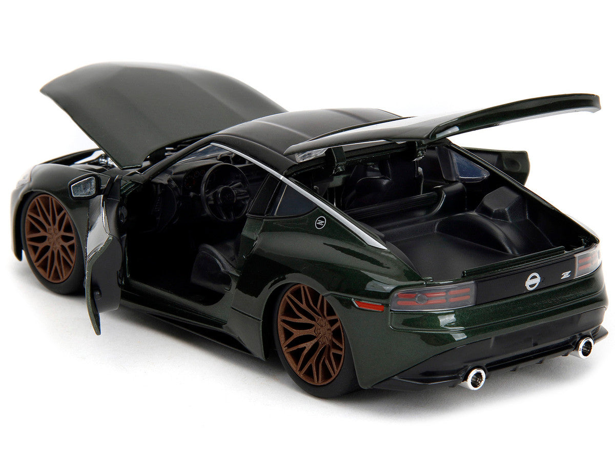 2023 Nissan Z Dark Green Metallic with Black Top "Fast X" (2023) Movie "Fast & Furious" Series 1/24 Diecast Model Car by Jada Jada