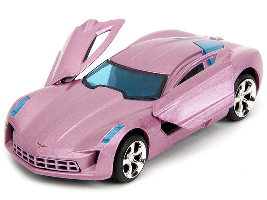 2009 Chevrolet Corvette Stingray Concept Pink Metallic with Blue Tinted Windows "Pink Slips" Series 1/32 Diecast Model Car by Jada Jada