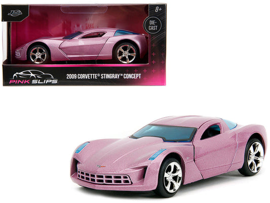2009 Chevrolet Corvette Stingray Concept Pink Metallic with Blue Tinted Windows "Pink Slips" Series 1/32 Diecast Model Car by Jada Jada