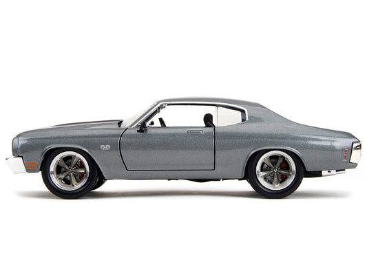 1970 Chevrolet Chevelle SS Gray Metallic with Black Stripes "Fast & Furious" (2009) Movie "Fast & Furious 25th Anniversary" Series 1/24 Diecast Model Car by Jada-0