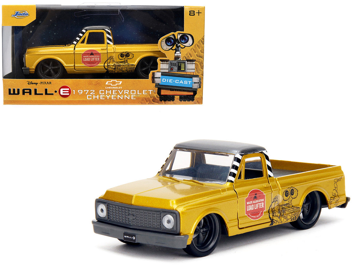 1972 Chevrolet Cheyenne Pickup Truck Gold Metallic with Gray Top "Wall-E" (2008) Movie "Hollywood Rides" Series 1/32 Diecast Model Car by Jada Jada