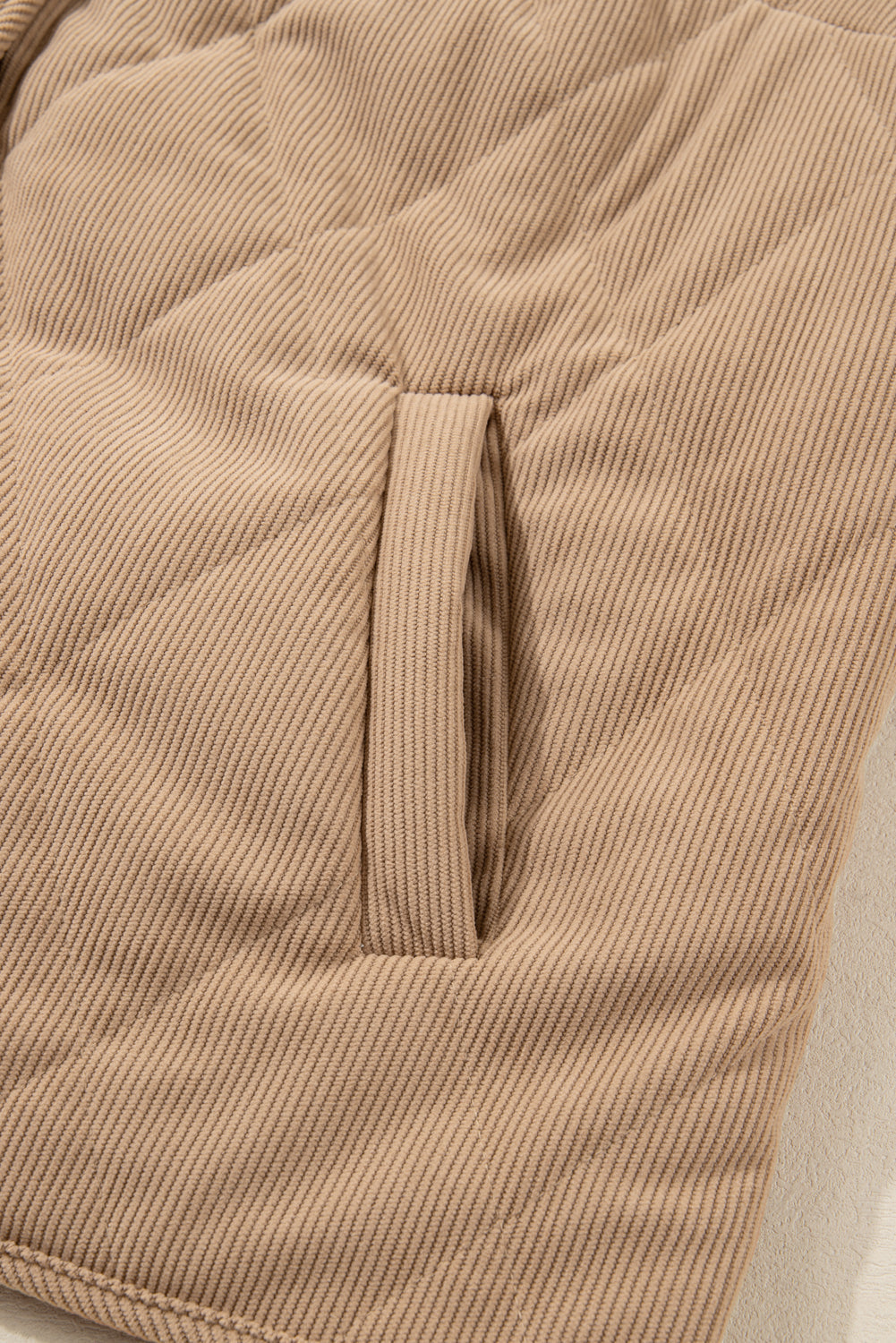 Elizabeth Cord Snap Vest Plus Jacket Threaded Pear