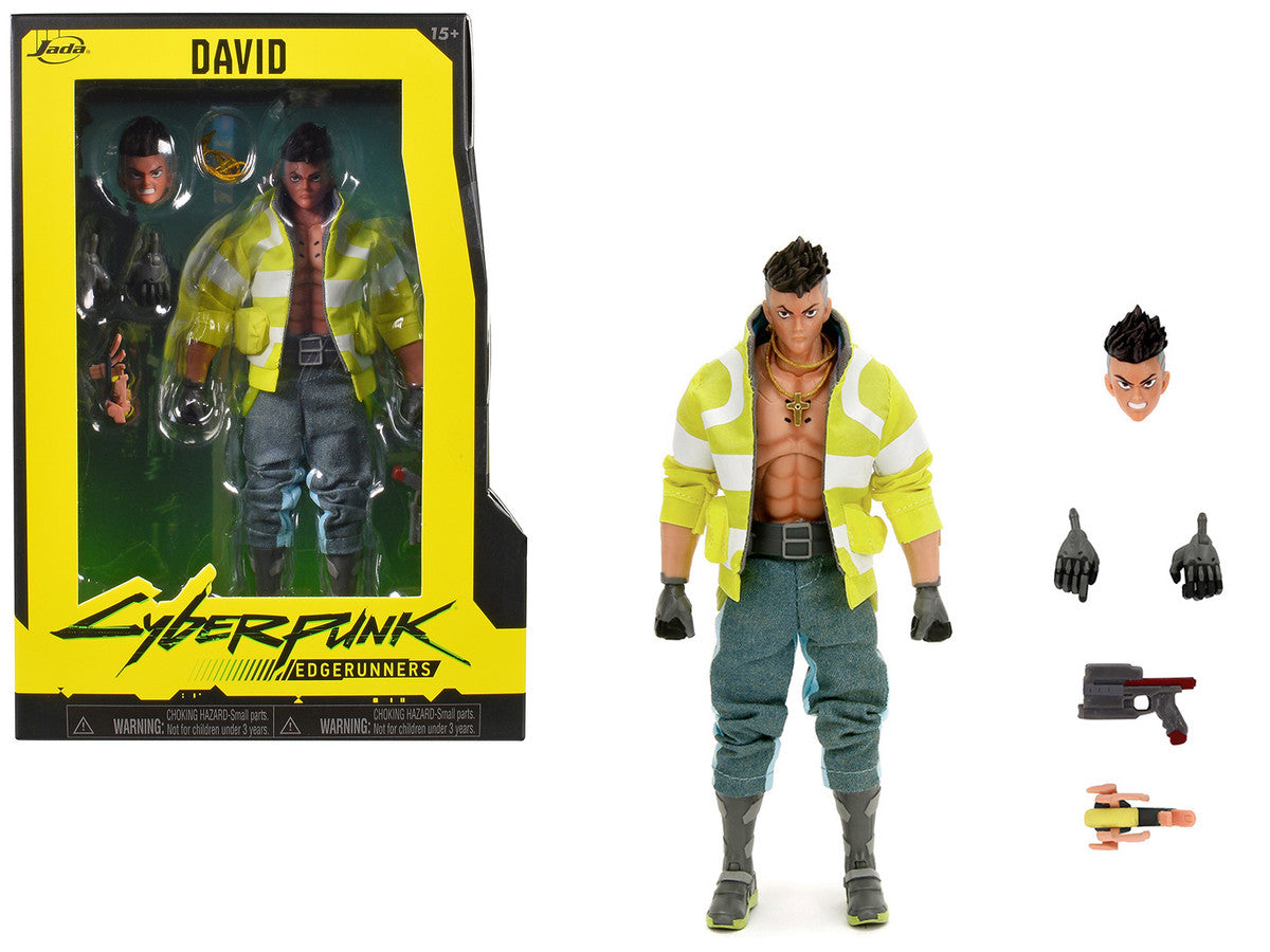 David Martinez 6" Moveable Figure with Accessories and Alternate Head and Hands "Cyberpunk: Edgerunners" (2022) TV Series Model by Jada Jada