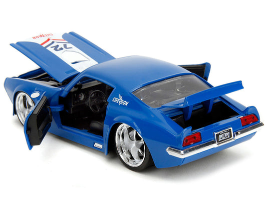 1972 Pontiac Firebird #72 Blue with White Stripe "Chevron" "Bigtime Muscle" Series 1/24 Diecast Model Car by Jada Jada