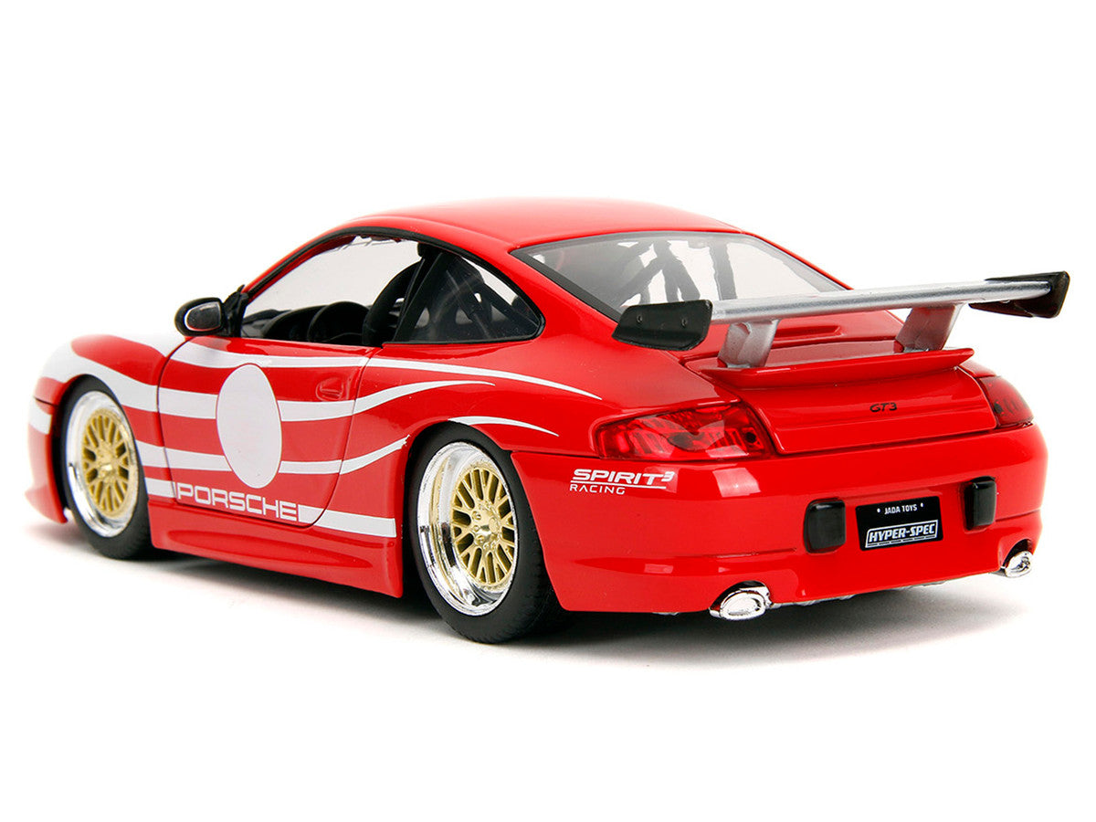 Porsche 911 GT3 (996) Red with White Graphics "Hyper-Spec" Series 1/24 Diecast Model Car by Jada Jada