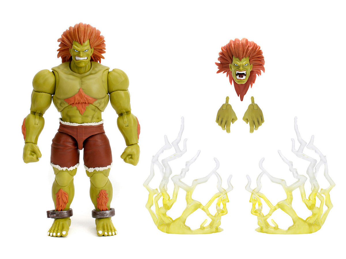Blanka 7.5" Moveable Figure with Accessories and Alternate Head and Hands "Ultra Street Fighter II: The Final Challengers" (2017) Video Game Model by Jada Jada