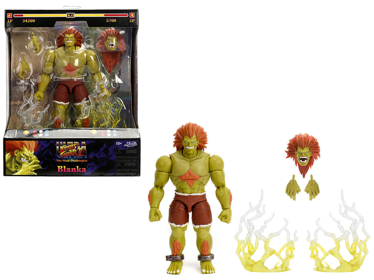 Blanka 7.5" Moveable Figure with Accessories and Alternate Head and Hands "Ultra Street Fighter II: The Final Challengers" (2017) Video Game Model by Jada Jada