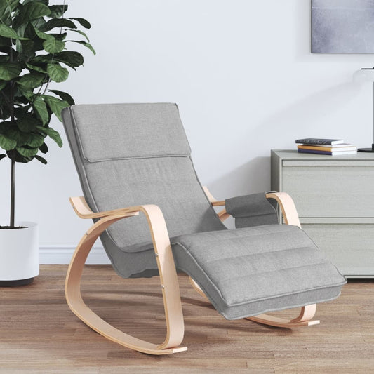 Rocking Chair Light Gray Fabric W2B
