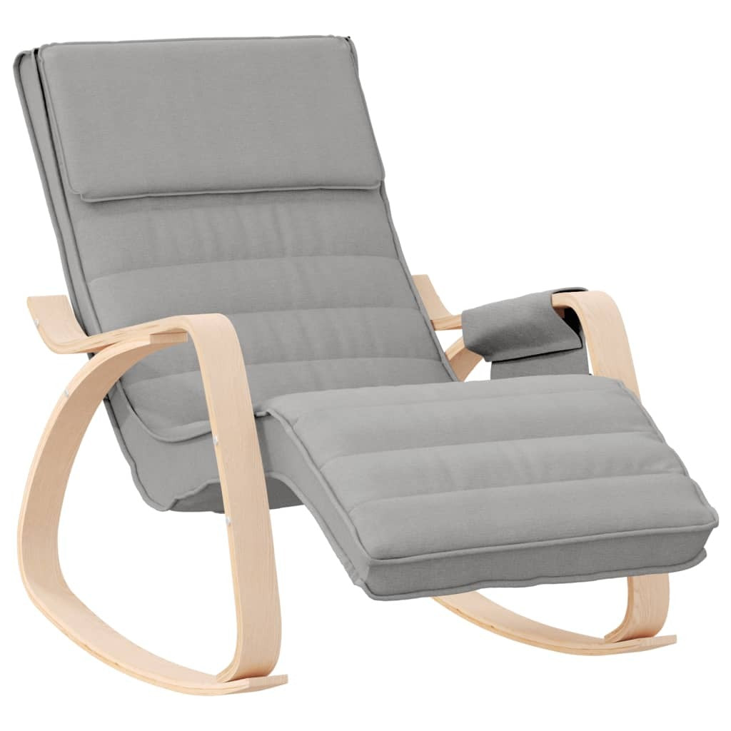 Rocking Chair Light Gray Fabric W2B
