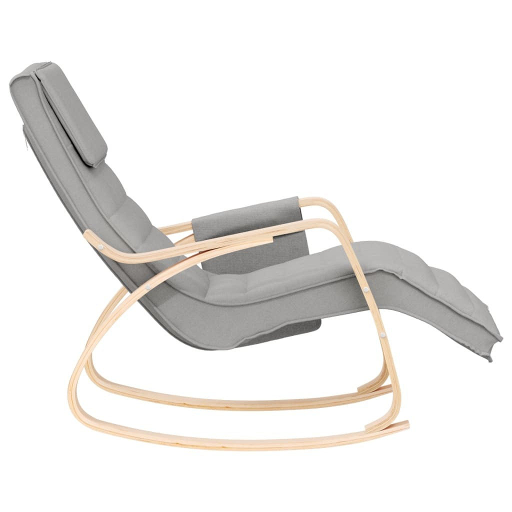 Rocking Chair Light Gray Fabric W2B