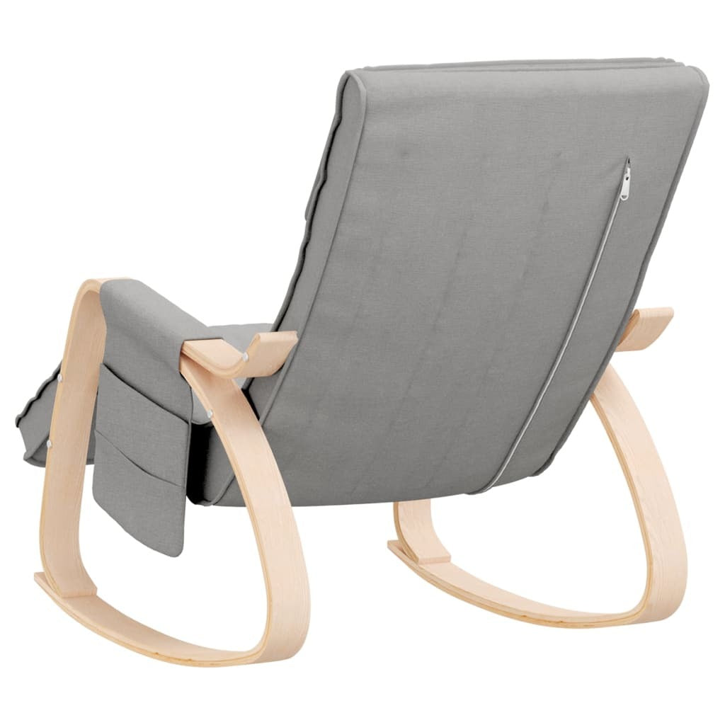 Rocking Chair Light Gray Fabric W2B