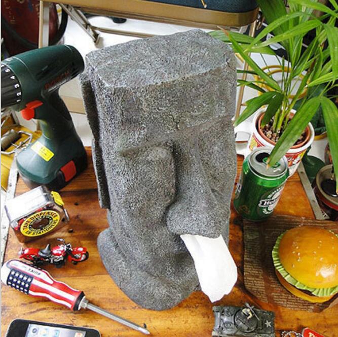 Easter island stone face like MOAI tissue box Best YouTube Store