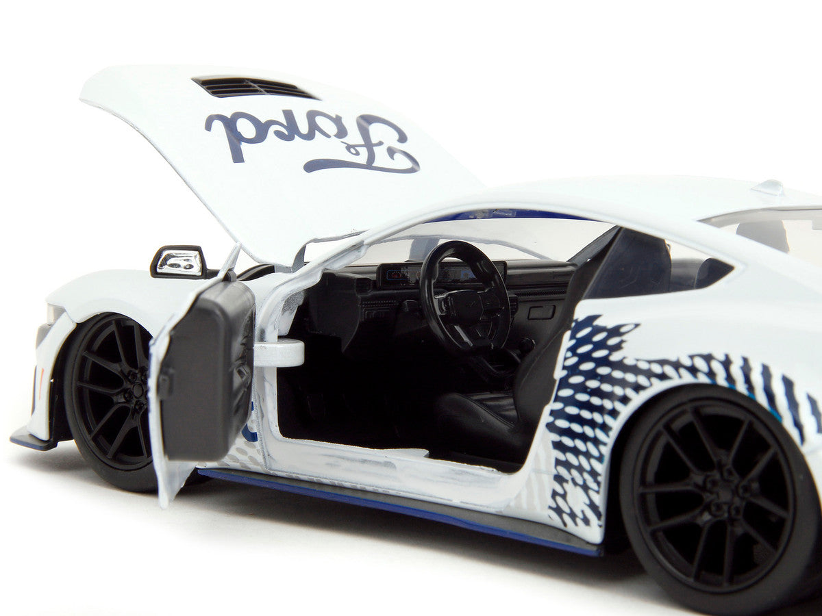 2024 Ford Mustang Dark Horse White with "Mustang Horse Graphics" "Bigtime Muscle" Series 1/24 Diecast Model Car by Jada Jada