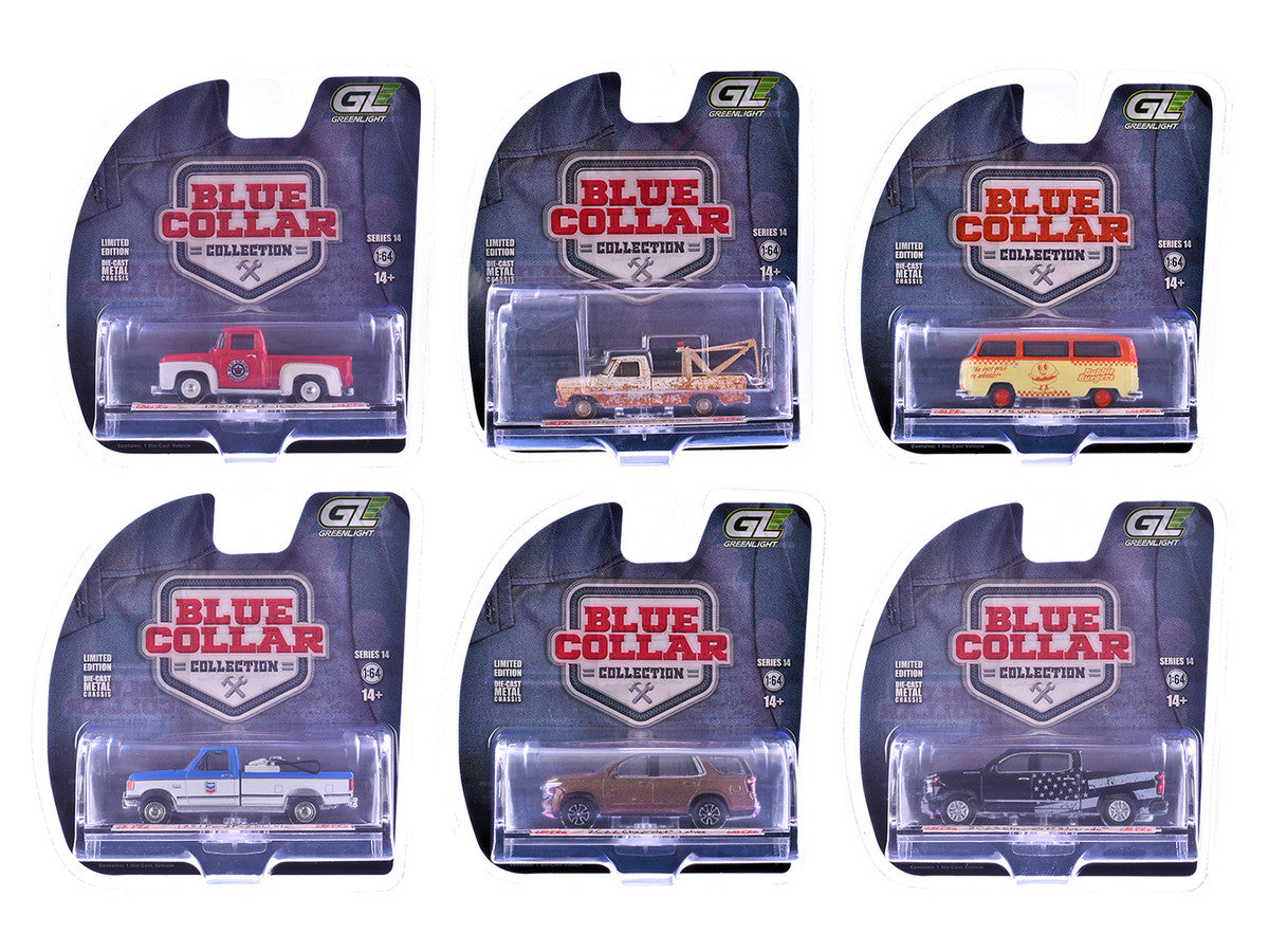 "Blue Collar Collection" Series 14 Set of 6 pieces 1/64 Diecast Model Cars by Greenlight Greenlight