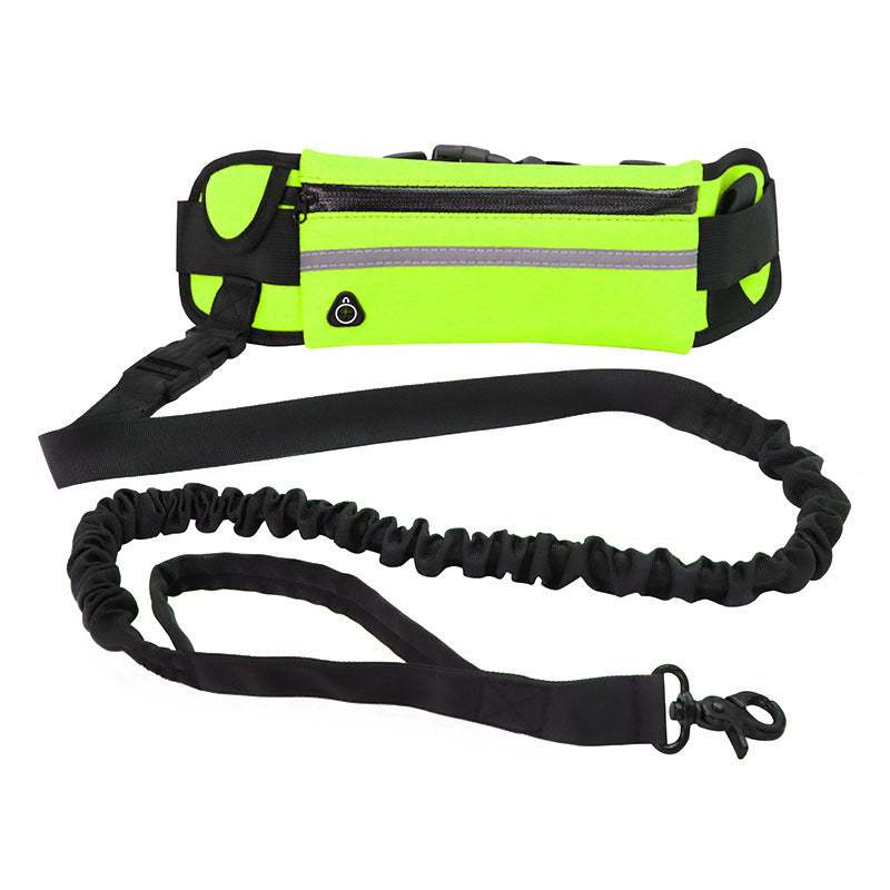 Hands Free Dog Leash Pet Walking And Training Belt With Shock Absorbing Bungee Leash For Up To 180lbs Large Dogs Phone Pocket And Water Bottle Holder Pi-Mart