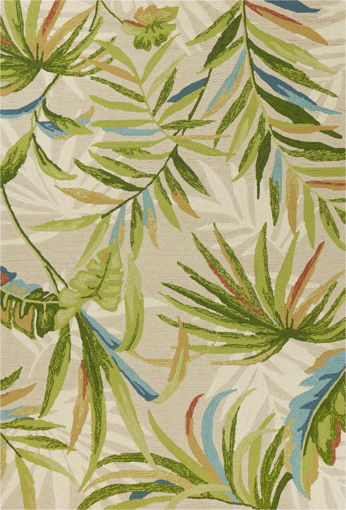 3' X 5' Sand Tropical Botanical Hand Tufted Area Rug W2B