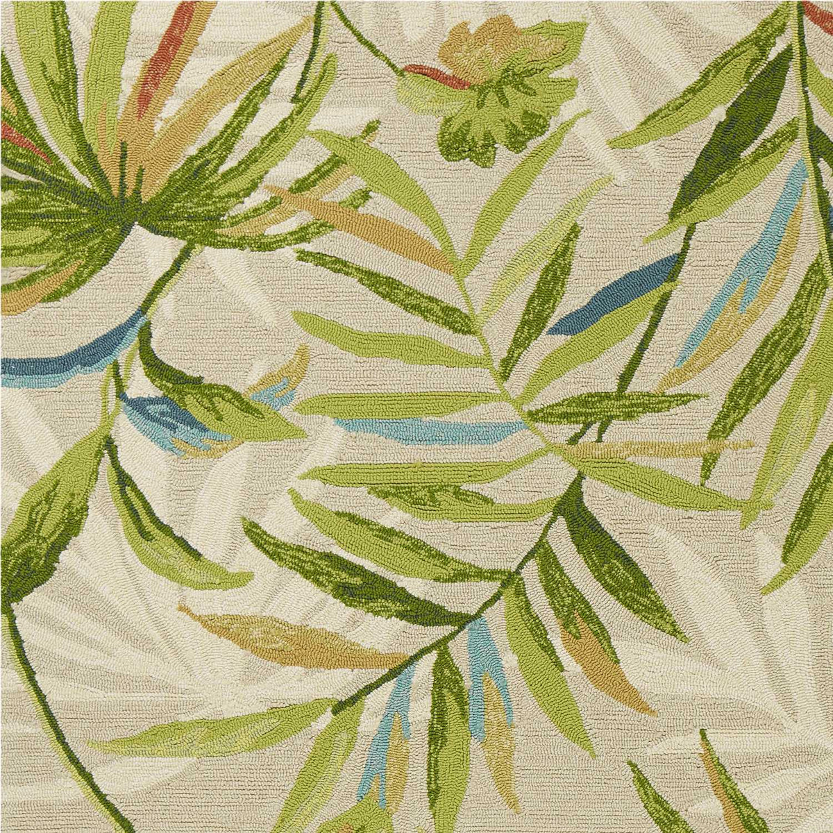 3' X 5' Sand Tropical Botanical Hand Tufted Area Rug W2B