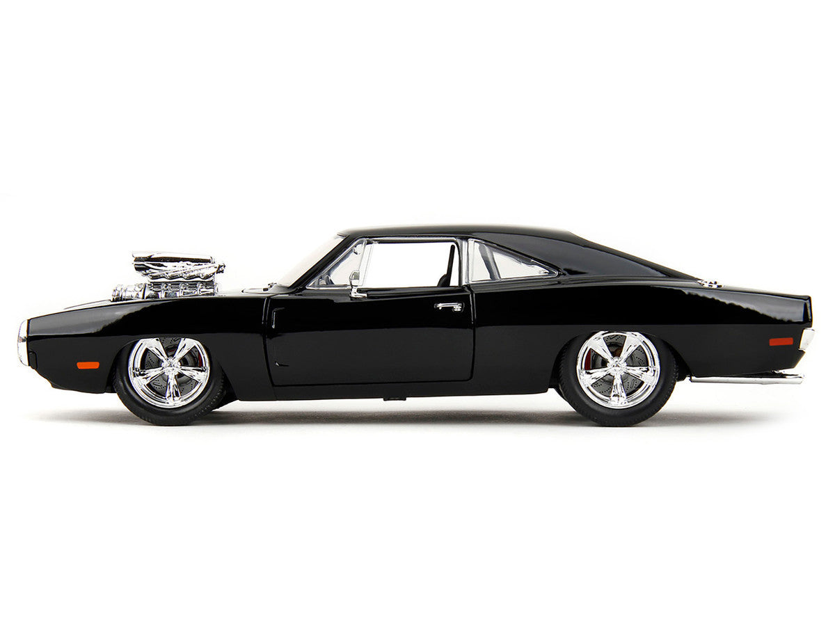 1970 Dodge Charger Black with Race Interior "The Fast and the Furious" (2001) Movie "25 Years of Fast & Furious" Series 1/24 Diecast Model Car by Jada Jada