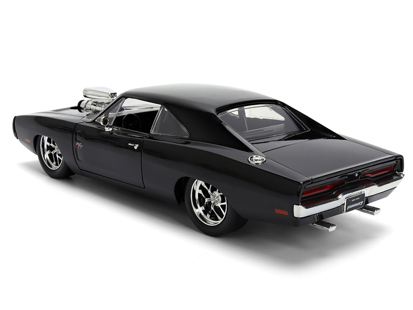 1970 Dodge Charger R/T Black "Furious 7" (2015) Movie "Fast & Furious" Series 1/24 Diecast Model Car by Jada