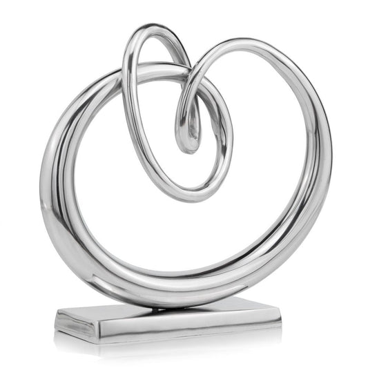 17" Silver Buffed Aluminum Tabletop Sculpture W2B