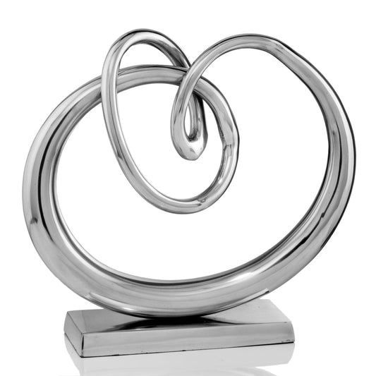 17" Silver Buffed Aluminum Tabletop Sculpture W2B