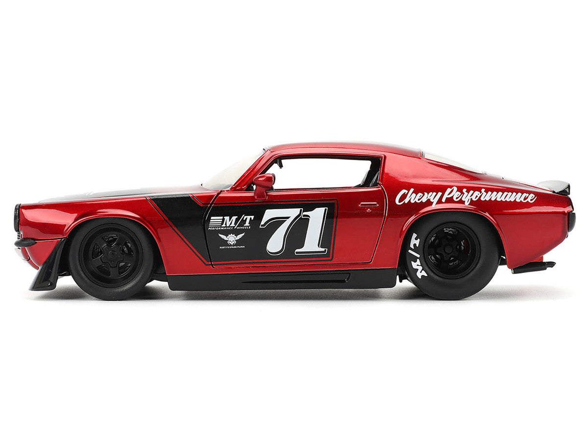 1971 Chevrolet Camaro #71 Red Metallic with Black Stripes "Bigtime Muscle" Series 1/24 Diecast Model Car by Jada Jada