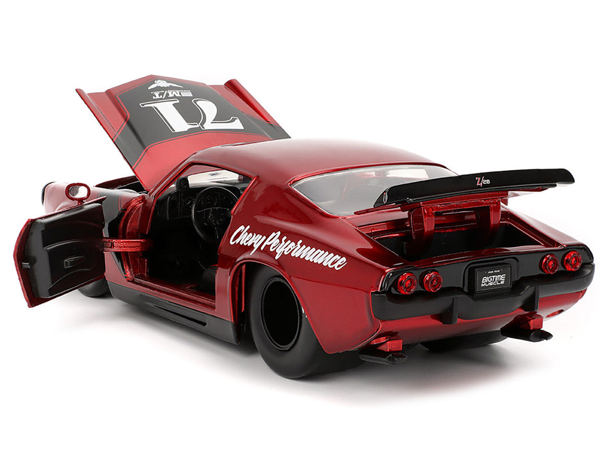 1971 Chevrolet Camaro #71 Red Metallic with Black Stripes "Bigtime Muscle" Series 1/24 Diecast Model Car by Jada Jada